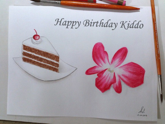 Happy Birthday Kiddo (Watercolor Painting)
