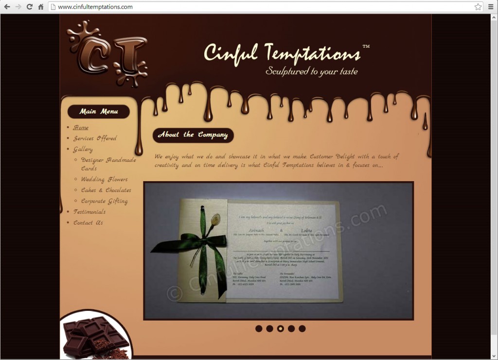 Cinful Temptation (Website powered by Joomla)